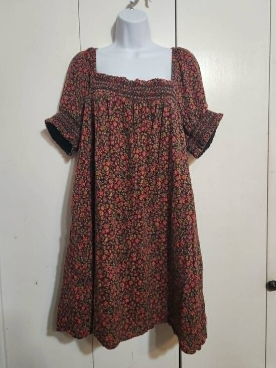 American Eagle Outfitters Dresses & Skirts - American Eagle Floral Dress XL Smocked Square Neck Pockets Cottagecore Boho